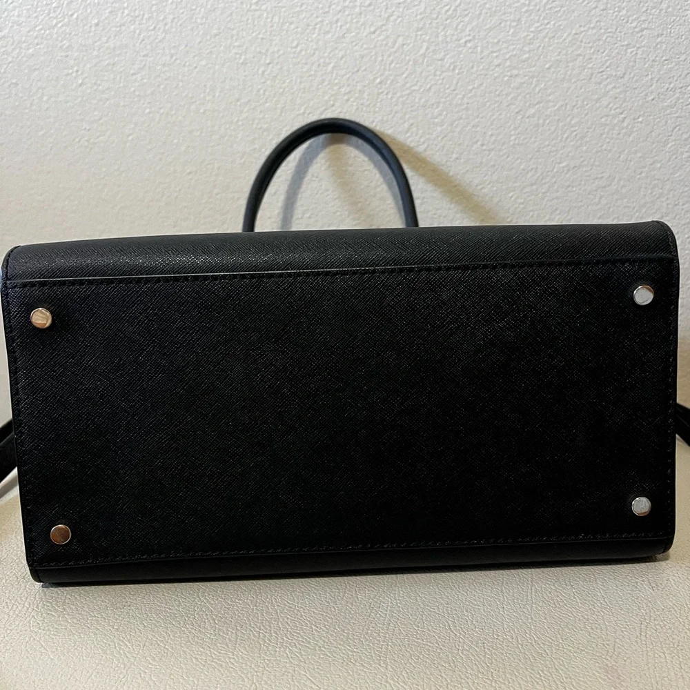 KATE SPADE Cameron Medium Satchel Crossbody Bag In Black Leather Women’s